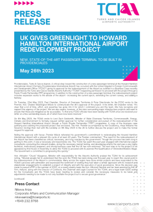 UK GIVES GREENLIGHT TO HOWARD HAMILTON INTERNATIONAL AIRPORT REDEVELOPMENT PROJECT