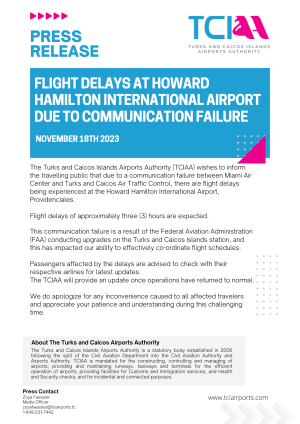Flight Delays at Howard Hamilton International Airport
