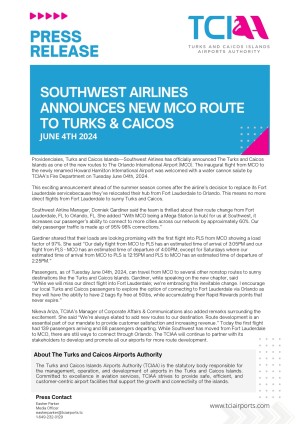 Southwest Airlines Announces New MCO Route